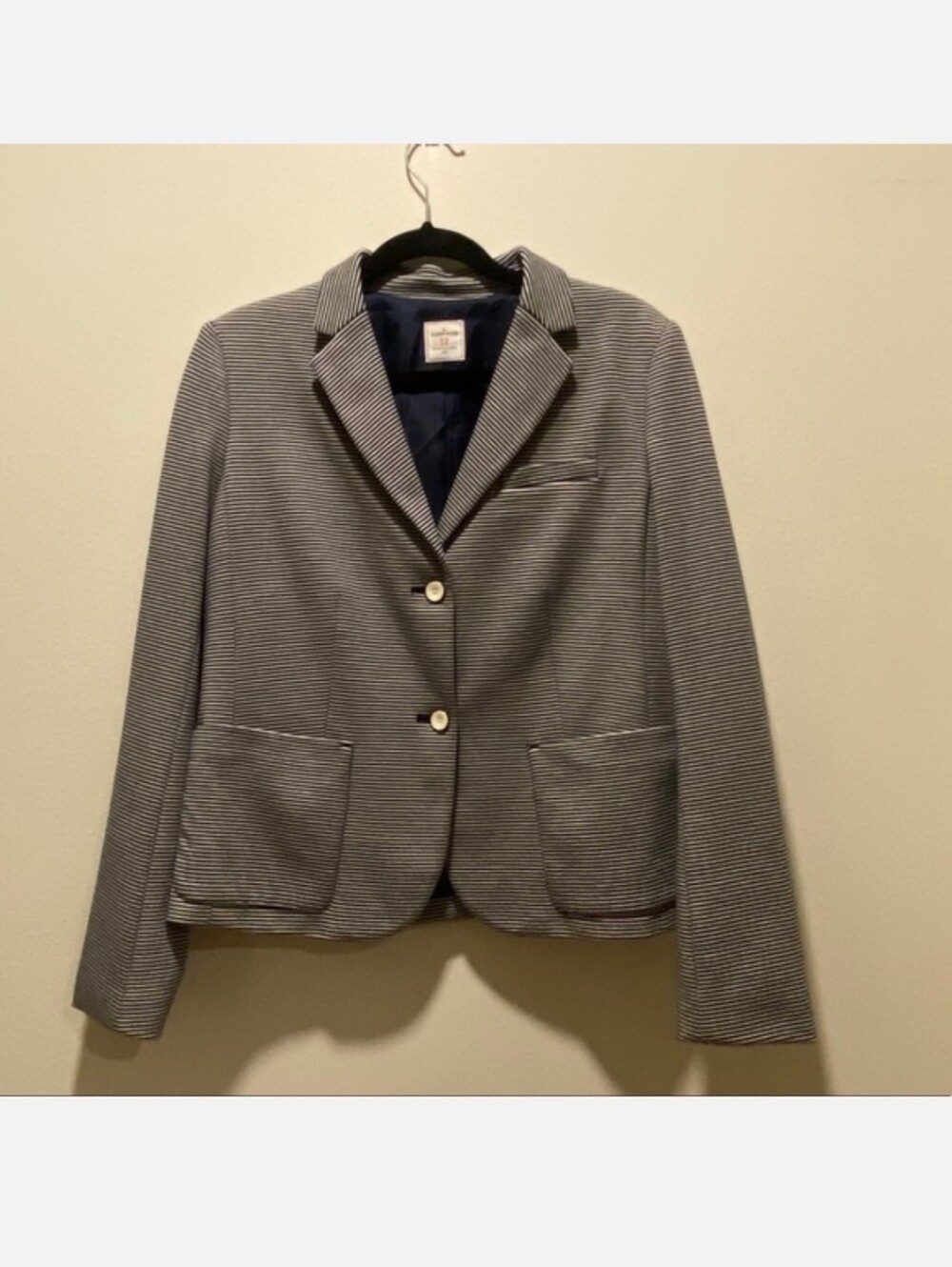 GAP Academy Navy and White Striped Knit Blazer - Picture 9 of 9